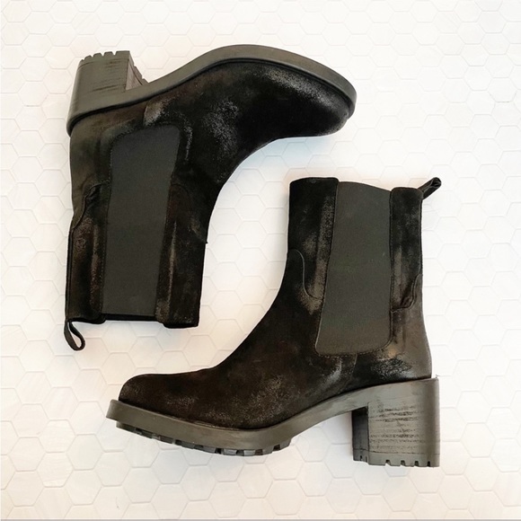 EMANUELE CRASTO Black Suede Leather Chelsea Lug Sole Boots EU 39=8.5-9 - Picture 3 of 14